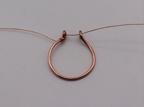 Abby Hook's Dainty Boho Ring - Attach a new wire, Contemporary Wire Jewelry, Loops, Wire Loop, Wrapped Wire Loop, attach a fine wire to the shank
